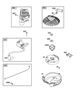 Part Location Diagram of 84001900 Briggs and Stratton Motor, Starter